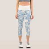 Blue Blossom Breeze Daisy Capri Leggings (Vorderseite)