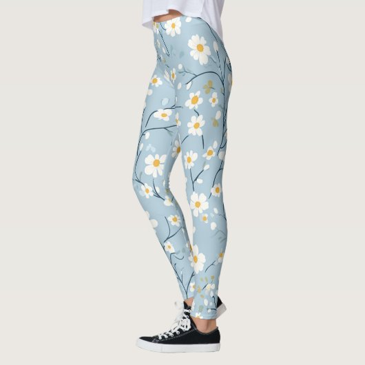 Blue Blossom Breeze Daisy Leggings (Links)