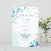 Blue Blossom & Breeze Hochzeitsprogramme (Stehend Vorderseite)