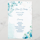 Blue Blossom & Breeze Hochzeitsprogramme (Vorderseite)