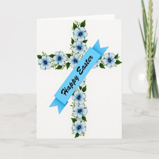 Blue Blossom Cross Season Card Karte (Vorderseite)