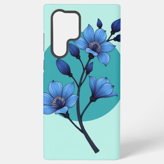 Blue Blossom Elegance" Gehäuse-Design Samsung Galaxy Hülle (Rückseite)