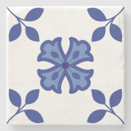 Blue Blossom Elegance Steinuntersetzer