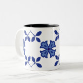 Blue Blossom Elegance Zweifarbige Tasse (Vorderseite Links)
