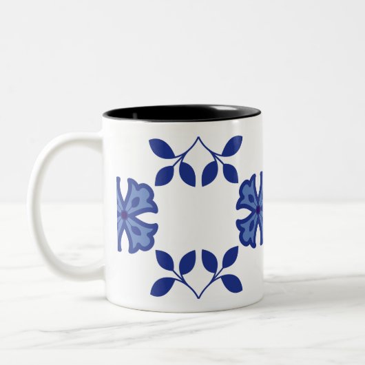 Blue Blossom Elegance Zweifarbige Tasse (Links)