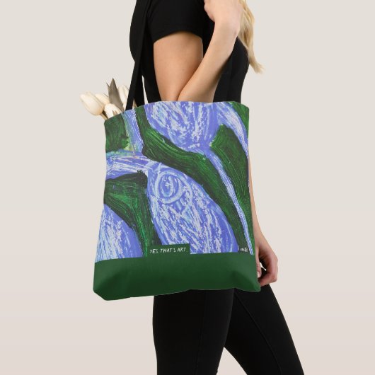 Blue Blossom&Green Tasche (Von Nahem)