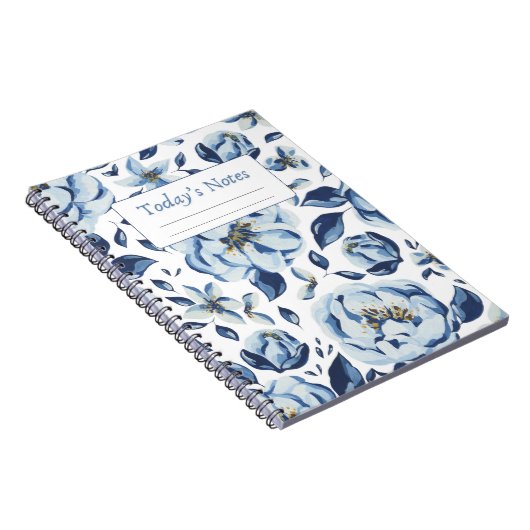 Blue Blossom Notebook Notizblock (Rechte Seite)