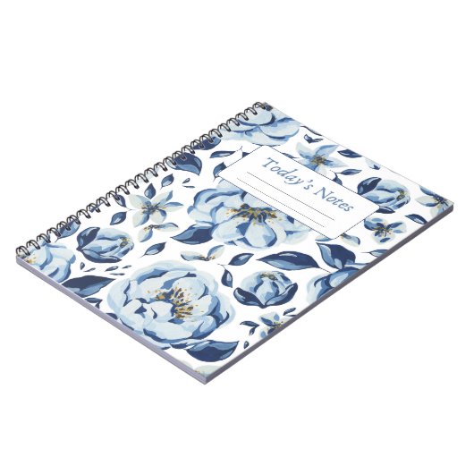 Blue Blossom Notebook Notizblock (Linke Seite)