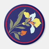 Blue Blossom Round Magnet (Vorne)