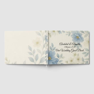 Blue Blossom Wedding Guest Book - Personalisiert Gästebuch