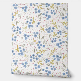 Blue Blossoms Watercolor Seamless Pattern Tapete