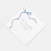 Blue Blow Ribbon Baby Dusche Serviette (Ecke)