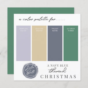 Blue Blue Gold & Green Color Palette Card Einladung