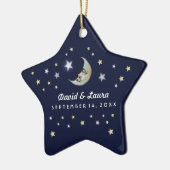 Blue Blue Gold & White Moon & Stars Hochzeit nach Keramikornament (Links)