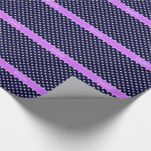 Blue Blue White Polka Dots Lilac Name Monogram Geschenkpapier (Ecke)