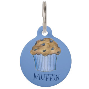 Blue Blueberry Backwaren Muffin Personalisiert Tiernamensmarke
