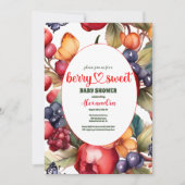 Blue Blueberry Berry Sweet Baby Dusche Einladung (Vorderseite)