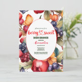 Blue Blueberry Berry Sweet Baby Dusche Einladung (Stehend Vorderseite)