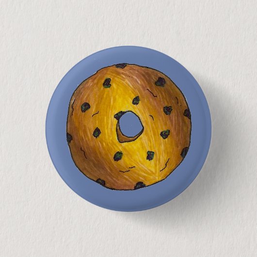 Blue Blueberry Cake Donut Doughnut Frühstück Essen Button (Vorderseite)