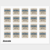 Blue Blüh Border Save the Date Stickers (Blatt)