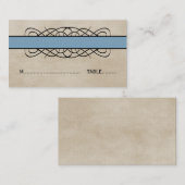 Blue Blüh Border Wedding Platzkarte (Vorne/Hinten)