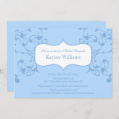 Blue Blüh Bridal Dusche Einladung (Vorne/Hinten)