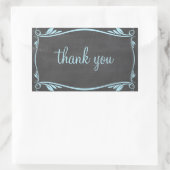 Blue Blüh Chalkboard Danke Stickers (Tasche)