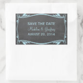 Blue Blüh Chalkboard Save the Date Stickers (Tasche)
