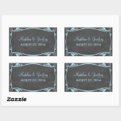 Blue Blüh Chalkboard Wedding Stickers (Blatt)