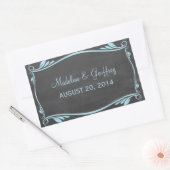 Blue Blüh Chalkboard Wedding Stickers (Umschlag)