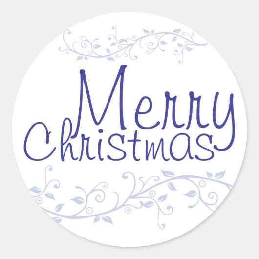 Blue Blüh Merry Christmas Sticker (Vorderseite)