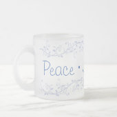 Blue Blüh Peace Joy Liebe Weihnachten Mattglastasse (Links)