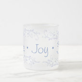 Blue Blüh Peace Joy Liebe Weihnachten Mattglastasse (Mittel)