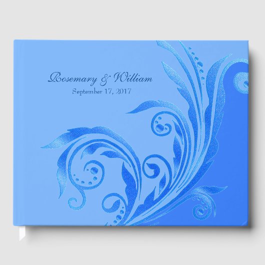 Blue Blüh Wedding Guest Book Gästebuch (Vorderseite)