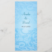 Blue Blüh Wedding Menu Menükarte (Rückseite)