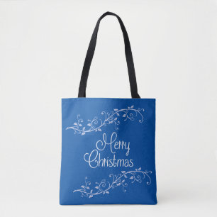 Blue Blühte Frohe Weihnachts Tote Tag Tasche