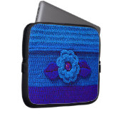 Blue Blume Artisan Crochet Print Electronics Bag Laptopschutzhülle (Vorne Rechts)