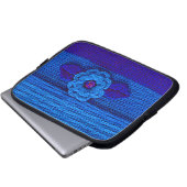 Blue Blume Artisan Crochet Print Electronics Bag Laptopschutzhülle (Vorne Knopf)