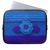 Blue Blume Artisan Crochet Print Electronics Bag Laptopschutzhülle (Vorderseite)