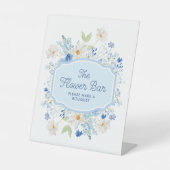 Blue Blume Bar Brautparty Pedestal Zeichen Sockelschild (Vorderseite)
