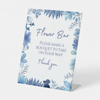 Blue Blume Bar Take a Boquet Gefallen Sockelschild