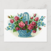 Blue Blume Basket Postkarte (Vorderseite)