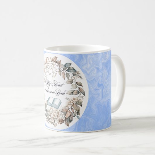 Blue Blume Bouquet Book Liebhaber Kaffeetasse (VorderseiteRechts)