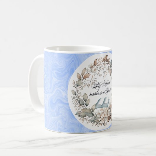 Blue Blume Bouquet Book Liebhaber Kaffeetasse (Vorderseite Links)
