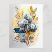 Blue Blume Bouquet Postcard Postkarte (Vorderseite)