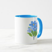 Blue Blume Bouquet Tasse (VorderseiteRechts)