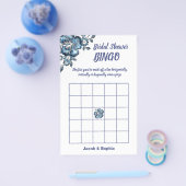 Blue Blume Brautparty Bingo Game Card Flyer (Einzeln)