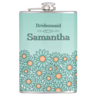 Blue Blume Bridesmaid Flask Flachmann