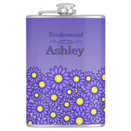 Blue Blume Bridesmaid Flask Flachmann