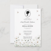 Blue Blume Bridgerton Theme Brautparty Einladung (Vorderseite)